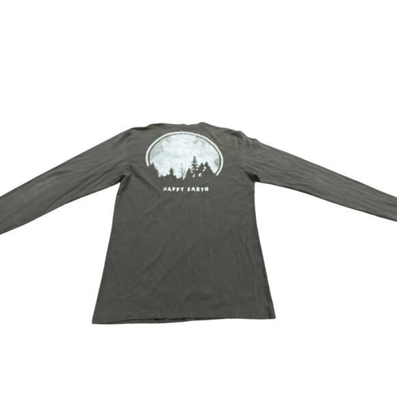 "HAPPY EARTH" Conscious Cotton Organic Shirt Unisex SZ S Gray Full Back Graphics - Picture 6 of 7